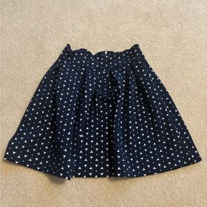 Triangle Cutout Pattern Geometric Circle Skirt with Scallops